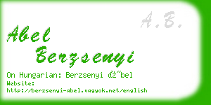 abel berzsenyi business card